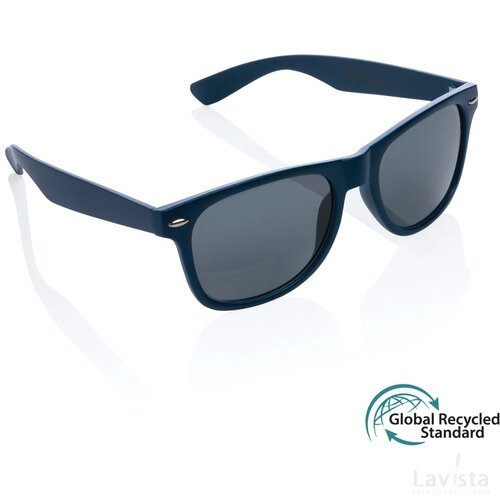 GRS recycled PC plastic zonnebril donkerblauw