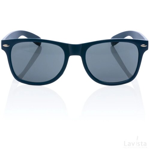 GRS recycled PC plastic zonnebril donkerblauw