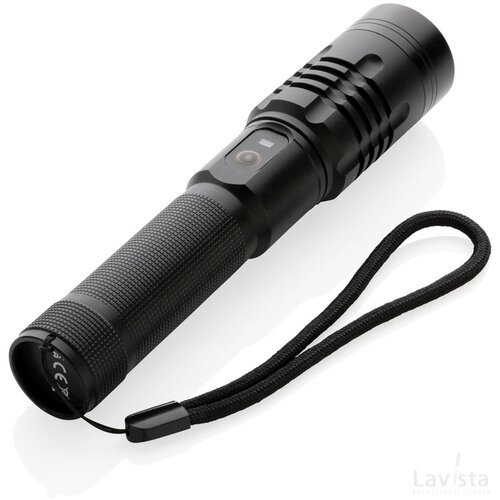 Gear X USB oplaadbare zaklamp zwart