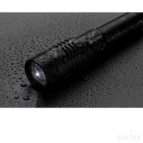 Gear X USB oplaadbare zaklamp zwart