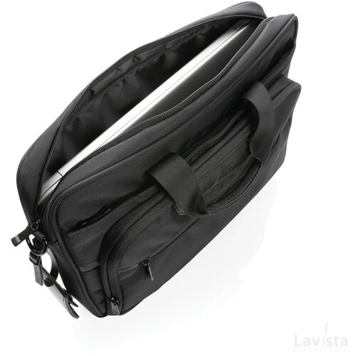 Swiss Peak AWARE™ RPET Voyager 15.6" laptoptas zwart