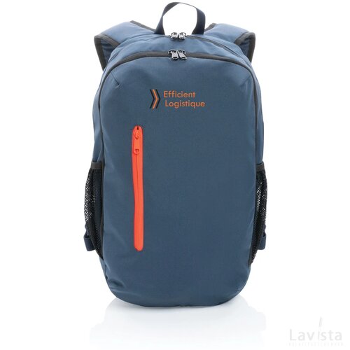 Impact AWARE™ 300D RPET casual rugzak donkerblauw, oranje