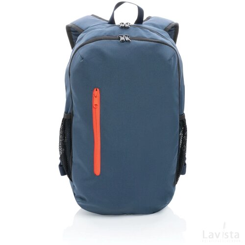 Impact AWARE™ 300D RPET casual rugzak donkerblauw, oranje