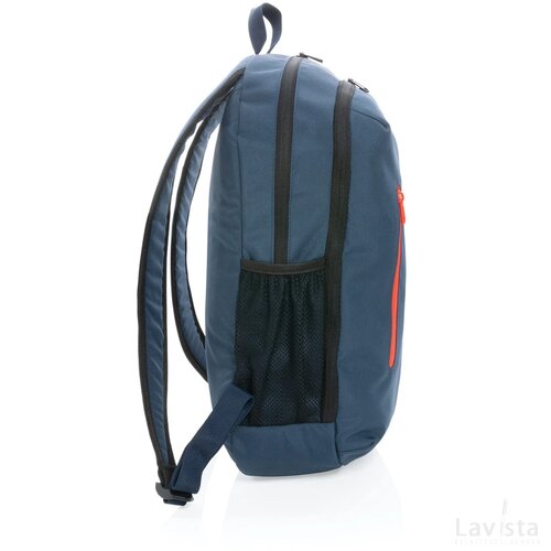 Impact AWARE™ 300D RPET casual rugzak donkerblauw, oranje