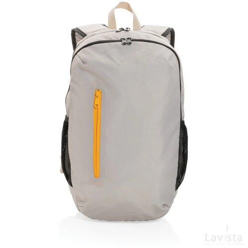 Impact AWARE™ 300D RPET casual rugzak wit, oranje