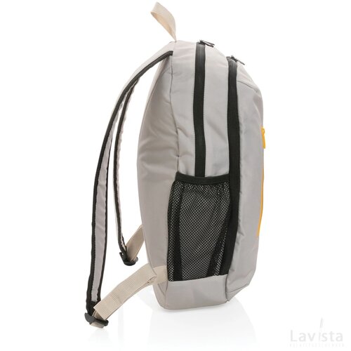 Impact AWARE™ 300D RPET casual rugzak wit, oranje