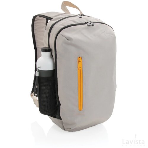 Impact AWARE™ 300D RPET casual rugzak wit, oranje