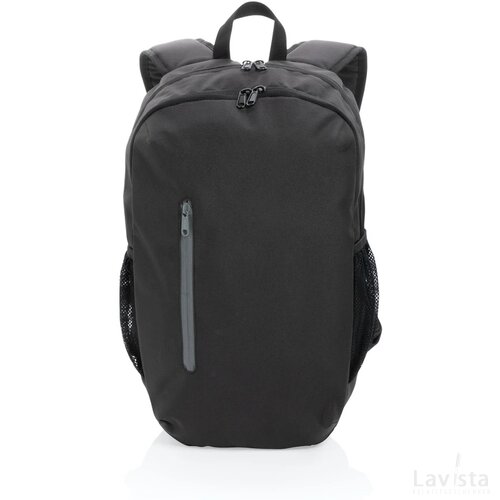 Impact AWARE™ 300D RPET casual rugzak zwart, grijs