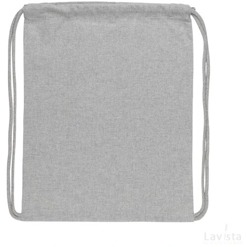 Impact AWARE™ gerecycled katoenen rugzak met trekkoord 145gr grijs