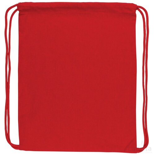 Impact AWARE™ gerecycled katoenen rugzak met trekkoord 145gr rood