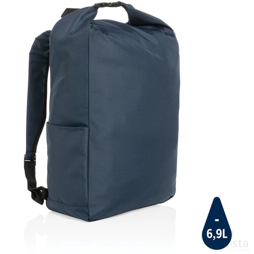 Impact AWARE™ RPET lichtgewicht rolltop rugzak donkerblauw
