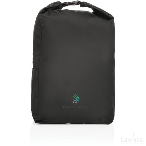 Impact AWARE™ RPET lichtgewicht rolltop rugzak zwart