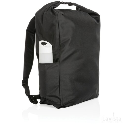 Impact AWARE™ RPET lichtgewicht rolltop rugzak zwart
