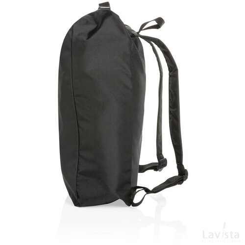 Impact AWARE™ RPET lichtgewicht rolltop rugzak zwart