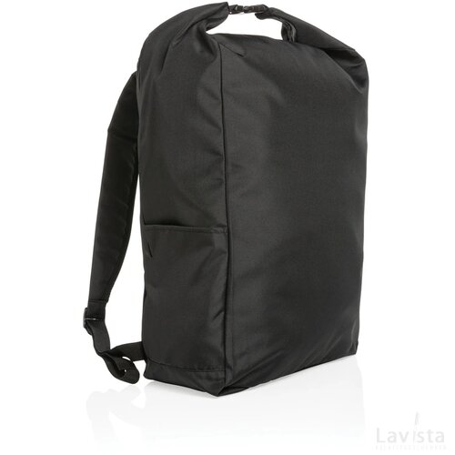 Impact AWARE™ RPET lichtgewicht rolltop rugzak zwart