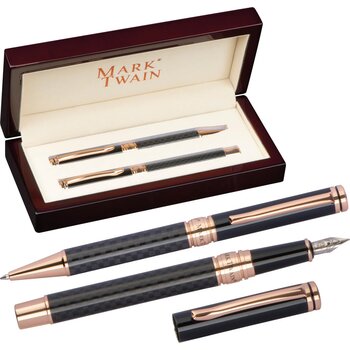 Schrijfset Mark Twain zwart