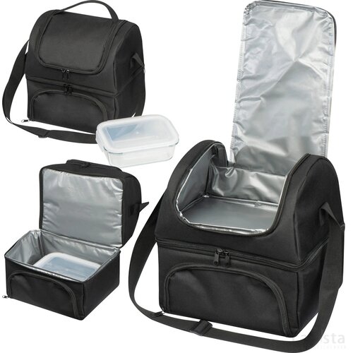 Koeltas met lunchbox zwart