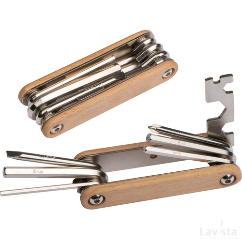 Fietsrepartieset met houten schalen beige