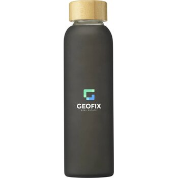 Frosty Glass Bottle 550 Ml Drinkfles Transparant Zwart