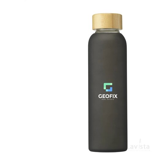 Frosty Glass Bottle 550 Ml Drinkfles Transparant Zwart