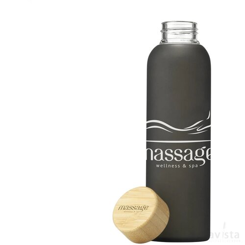 Frosty Glass Bottle 550 Ml Drinkfles Transparant Zwart