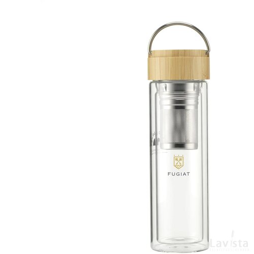 Bamboe waterfles met infuser (300 ml) Bruin