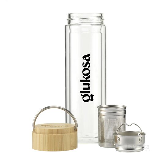 Bamboe waterfles met infuser (300 ml) Bruin