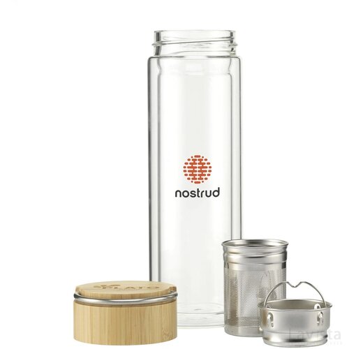 Bamboe waterfles met infuser (300 ml) Bruin