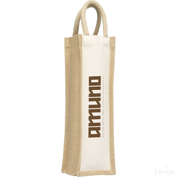 Jute Canvas Wine Bag Wijntas Naturel