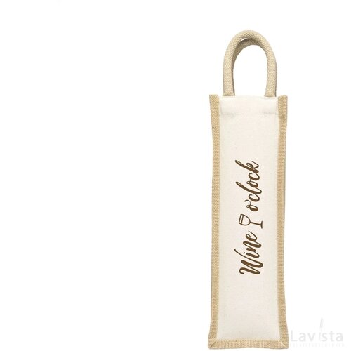 Jute Canvas Wine Bag Wijntas Naturel