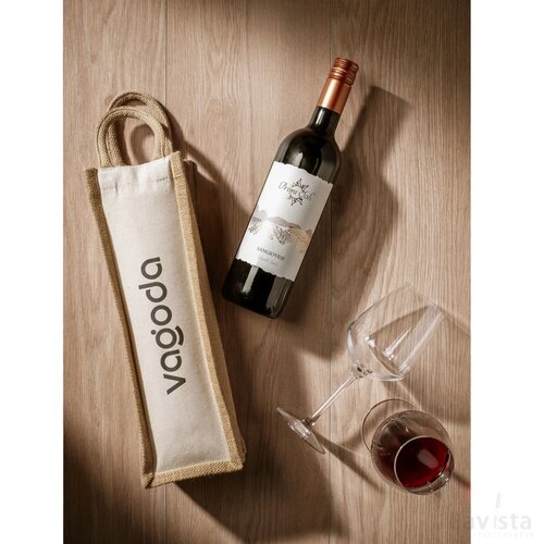 Jute Canvas Wine Bag Wijntas Naturel