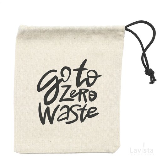Set onderzetters in katoenen pouch Naturel