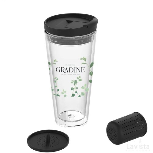 Trans Tea Infuser 350 Ml Drinkbeker Zwart
