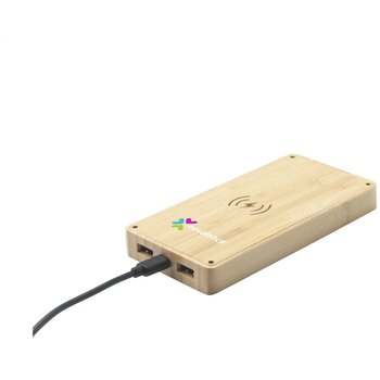 Bamboe solar powerbank (8.000 mAh) Bruin