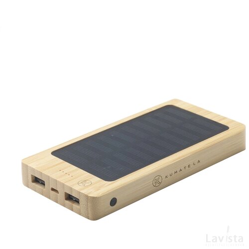 Solar Powerbank 8000+ Wireless Charger Externe Oplader Bamboe