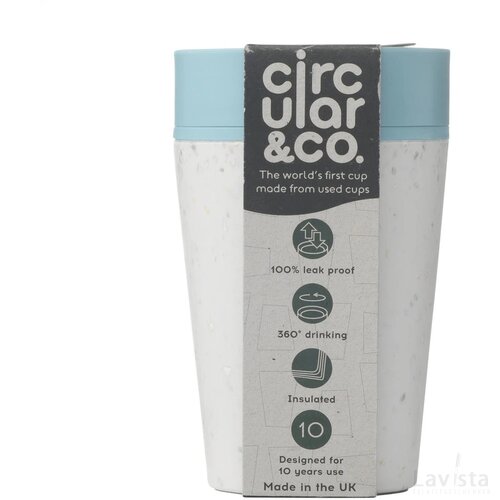 Circular&Co Recycled Coffee Cup 227 Ml Koffiebeker Wit/Blauw