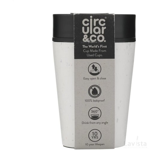 Circular&Co Recycled Coffee Cup 227 Ml Koffiebeker Wit/Zwart