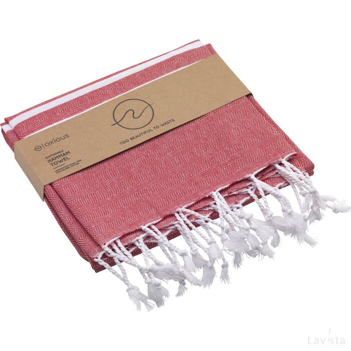 Oxious Hammam Towels - Vibe Luxury Stripe Hamamdoek Rood