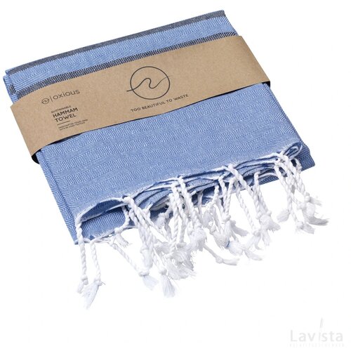 Oxious Hammam Towels - Vibe Luxury Stripe Hamamdoek Lichtblauw/Navy