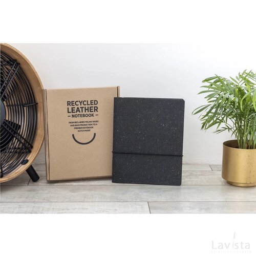 Recycled Leather Notebook A5 Notitieboek Zwart