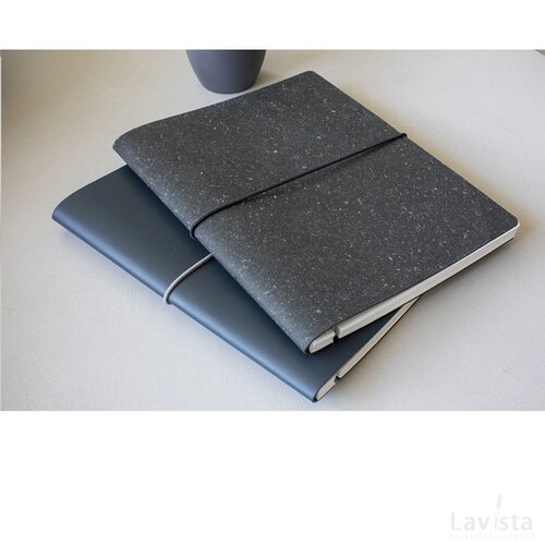 Recycled Leather Notebook A5 Notitieboek Zwart