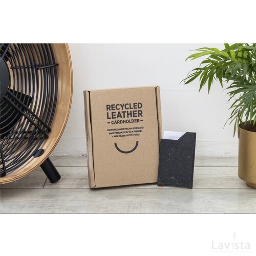 Recycled Leather Cardholder Kaarthouder Zwart