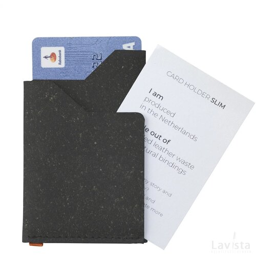 Recycled Leather Cardholder Kaarthouder Zwart
