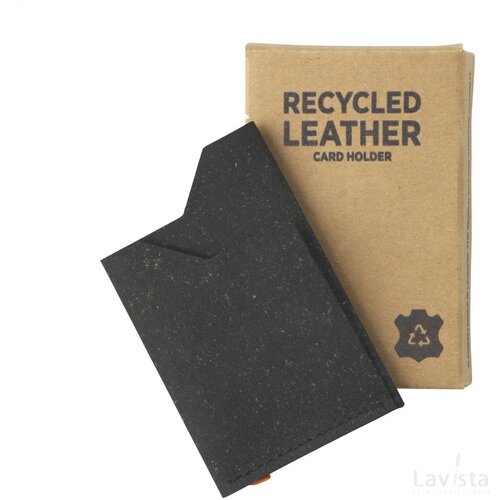 Recycled Leather Cardholder Kaarthouder Zwart