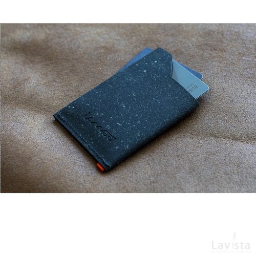 Recycled Leather Cardholder Kaarthouder Zwart
