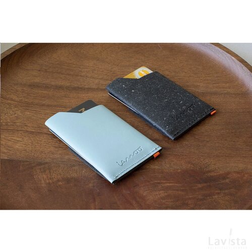 Recycled Leather Cardholder Kaarthouder Zwart