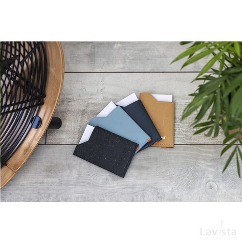Recycled Leather Cardholder Kaarthouder Donkerblauw