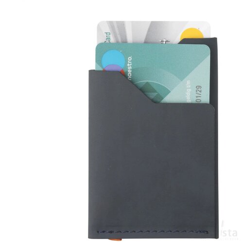 Recycled Leather Cardholder Kaarthouder Donkerblauw