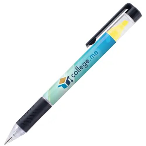 DELOS balpen met textmarker in full colour all over bedrukt