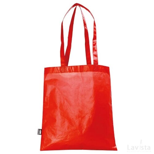 Mat gelamineerde Rpet tas met lange hengsels 100 g/m² rood